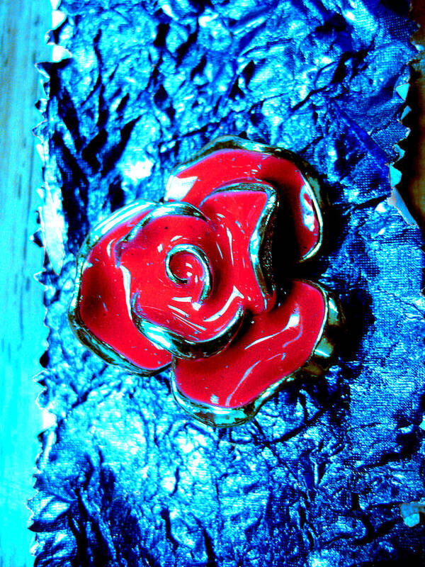 Gum Wrapper Art Print featuring the photograph Gum Wrapper - Blue by Anna Thomas