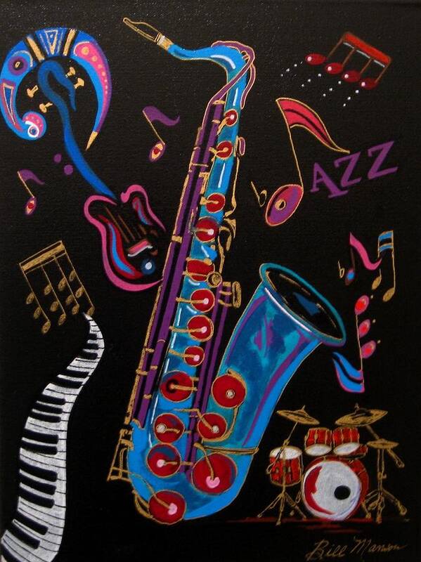 Original Art Print featuring the painting Harmony in Jazz by Bill Manson