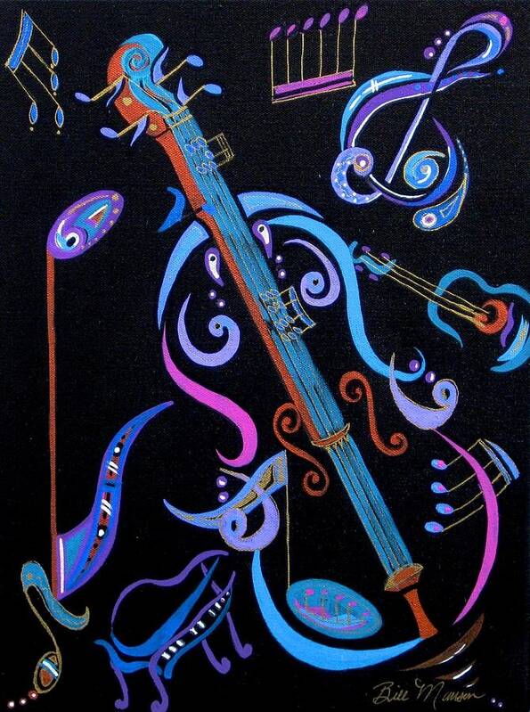 Original Art Art Print featuring the painting Harmony in Strings by Bill Manson