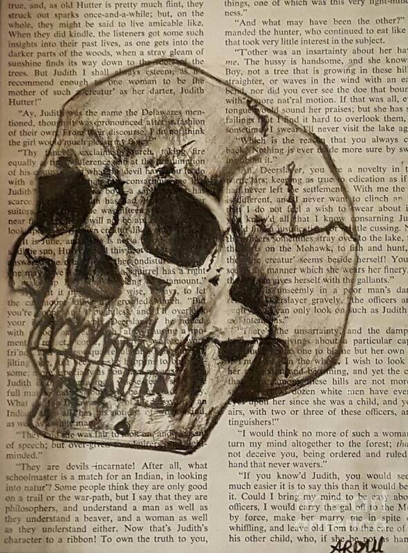 Skull Art Print featuring the drawing Head Bone by Ar Dall