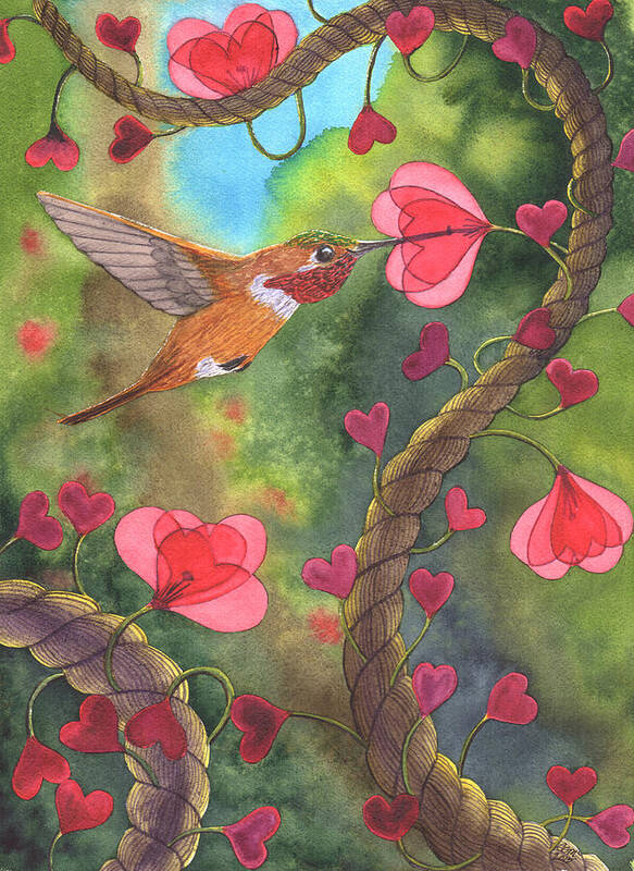 Valentine Art Print featuring the painting Heart Twine by Catherine G McElroy