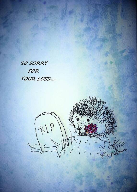Hedgehog Art Print featuring the drawing Hedgehog Sympathy by Denise F Fulmer