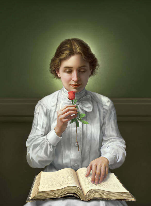 Helen Keller Art Print featuring the digital art Helen Keller by Mark Fredrickson
