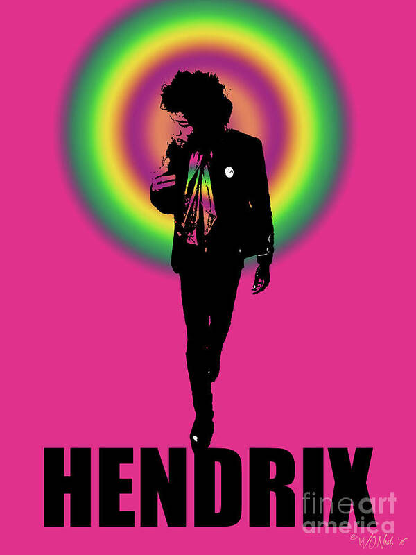 Figures Art Print featuring the digital art Hendrix by Walter Neal