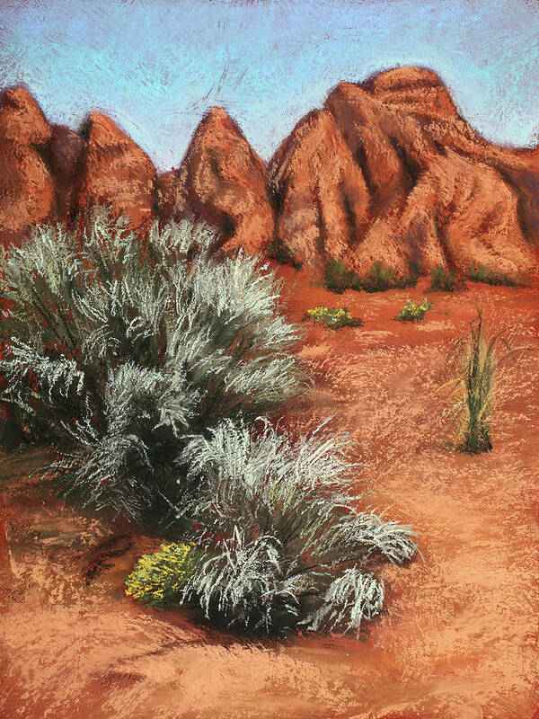 Landscape Art Print featuring the painting High Desert Morning by Sandi Snead