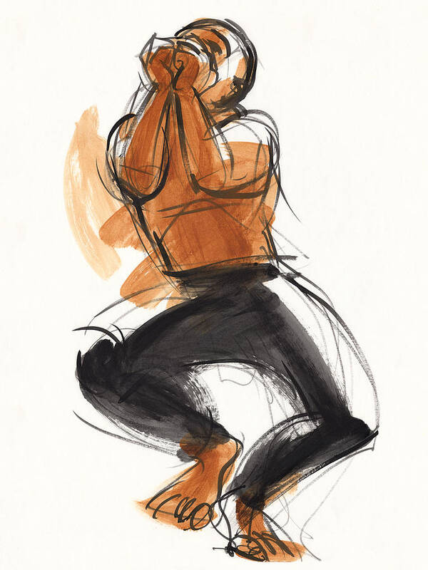 Dance Art Print featuring the painting Hiphop Dancer by Judith Kunzle
