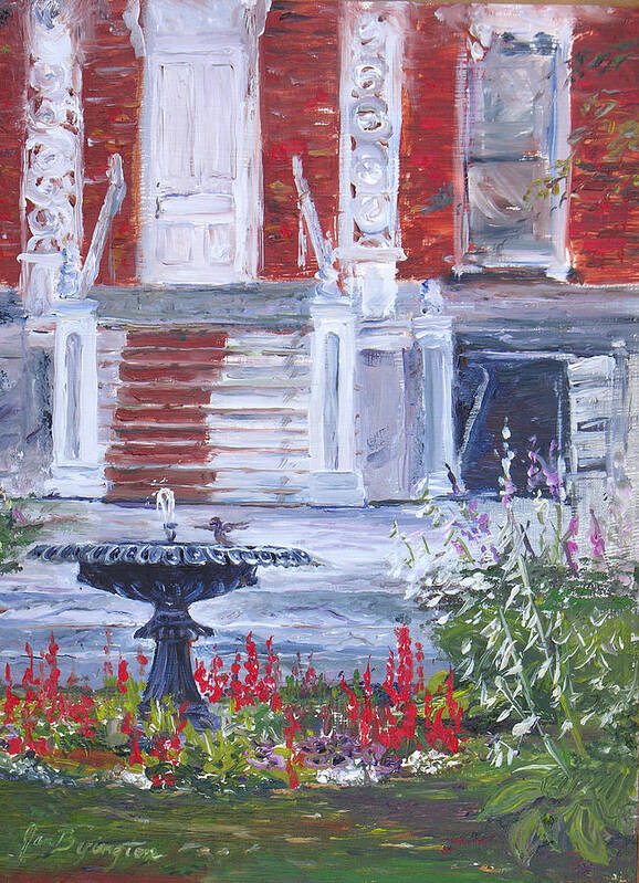 Watertown Art Print featuring the painting Historical Society Garden by Jan Byington