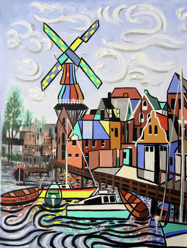 Holland Art Print featuring the painting Holland Not Just Tulips And Windmills by Anthony Falbo