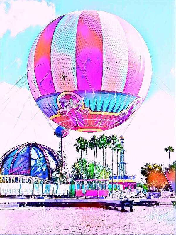 Carnival Art Print featuring the digital art Hot Air Balloon by Ken Krolikowski