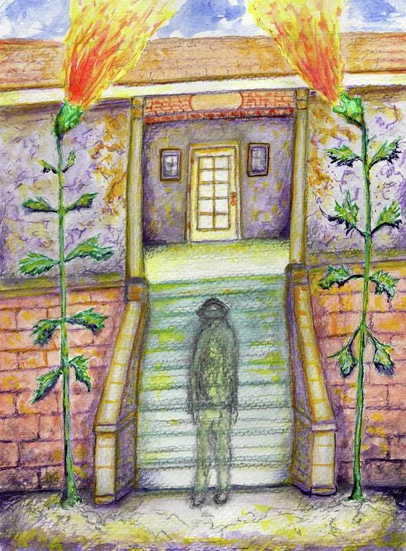 Weeds Art Print featuring the painting House of the fire weeds by Jim Taylor