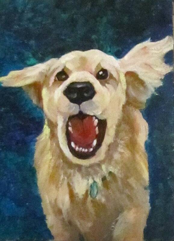 Dog Art Print featuring the painting I got dis' by Barbara O'Toole