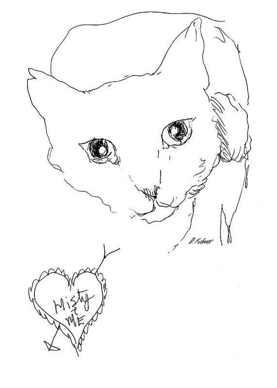 Drawing Art Print featuring the drawing I Love Misty by Denise F Fulmer