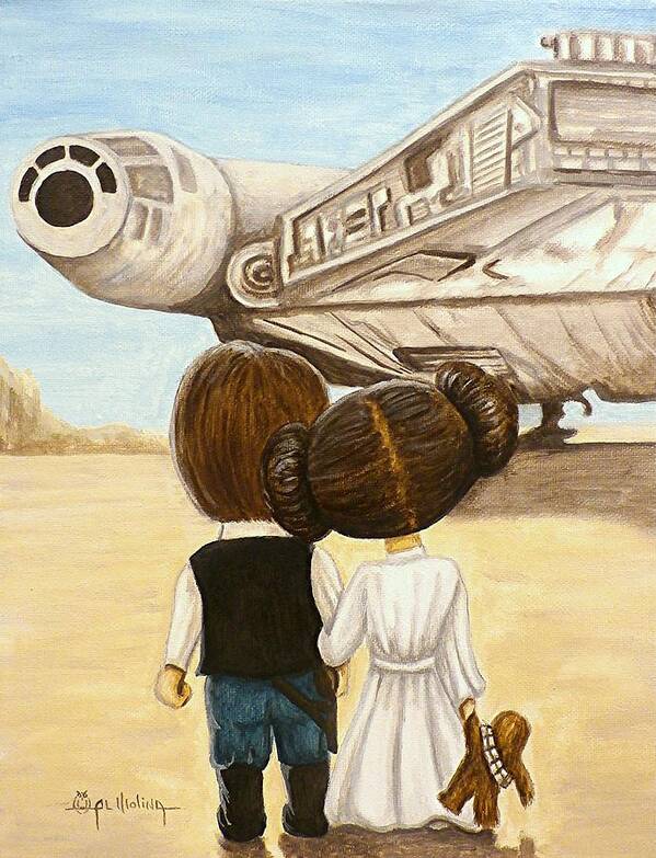 Star Wars Art Print featuring the painting I love you   I know by Al Molina