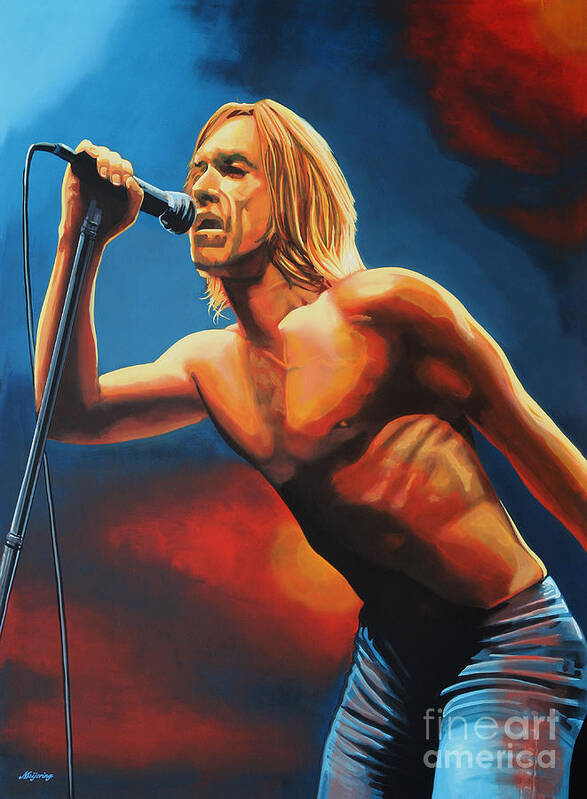 Iggy Pop Art Print featuring the painting Iggy Pop Painting by Paul Meijering