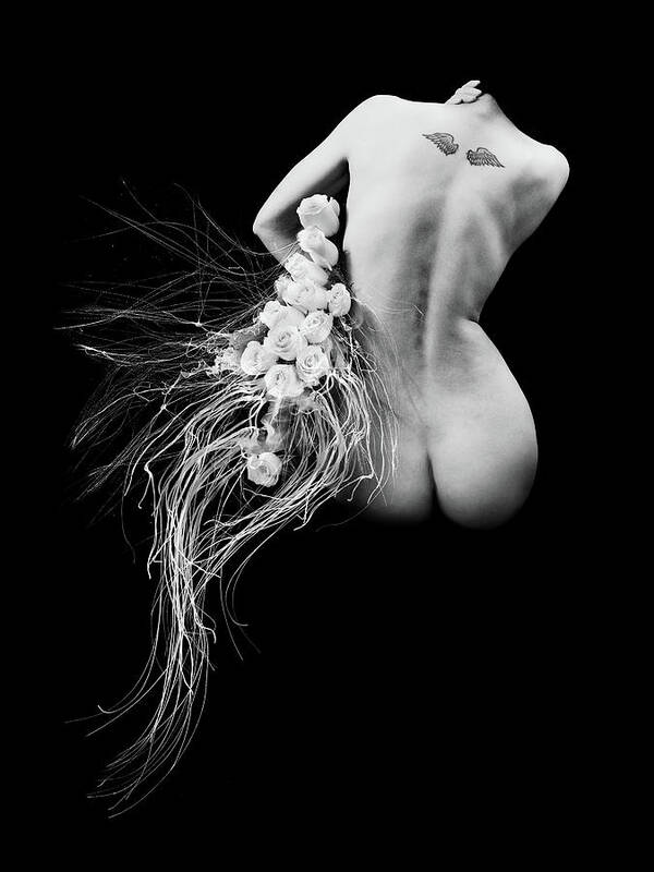 Nude Art Print featuring the photograph Ikebana1 by Mayumi Yoshimaru