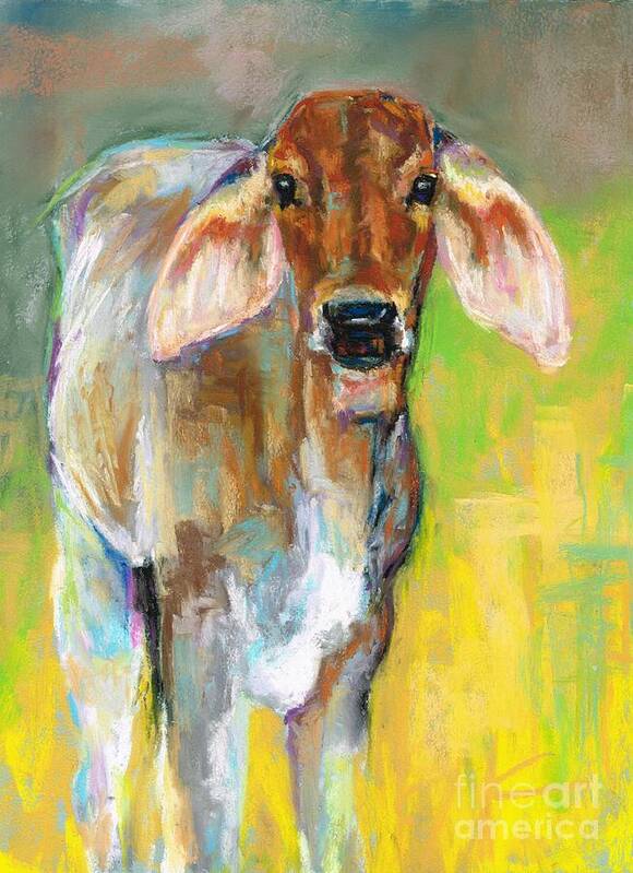 Cattle Art Print featuring the painting Im All Ears by Frances Marino