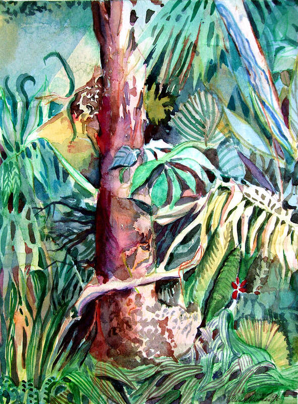 Jungle Art Print featuring the painting In the Jungle by Mindy Newman