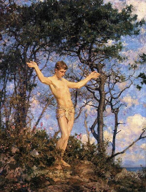 Morning Art Print featuring the painting In the Morning Light by Henry Scott Tuke