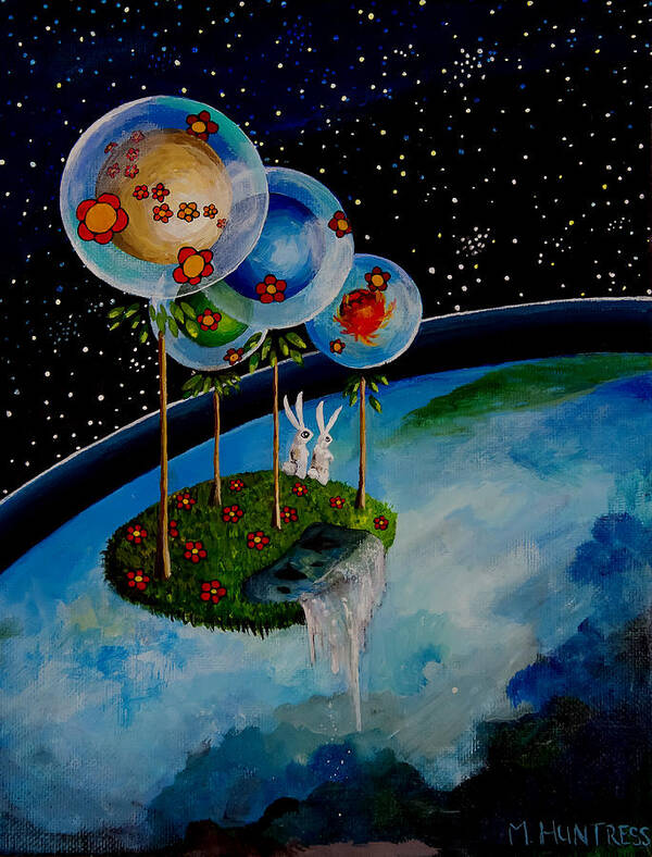 Space Art Print featuring the painting In The Sky There is No East or West by Mindy Huntress
