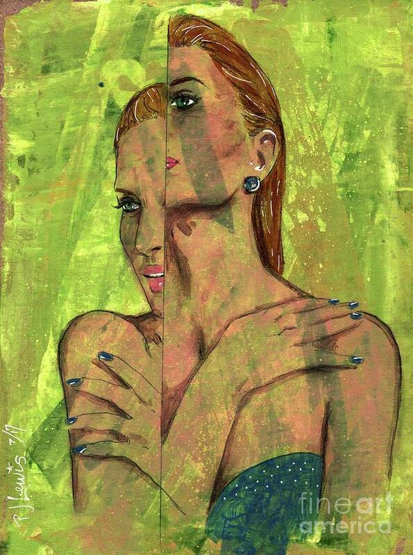 Indecision. A Woman Art Print featuring the painting Indecision by PJ Lewis