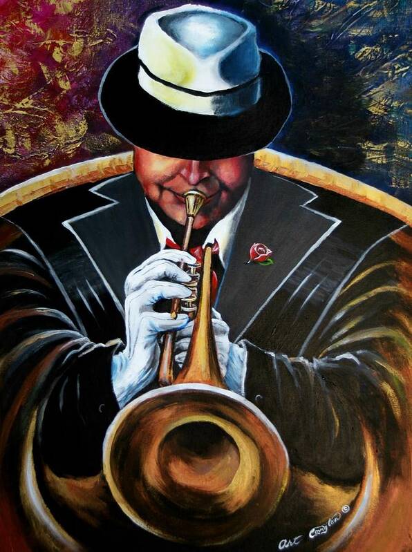 Jazz Art Print featuring the painting Inside my Music IV by Arthur Covington