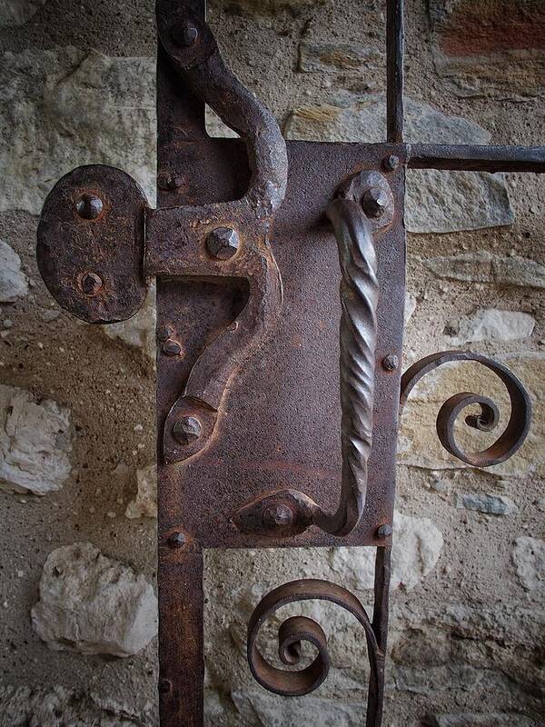 Ironwork Art Print featuring the photograph Ironwork Door Catch by Buck Buchanan