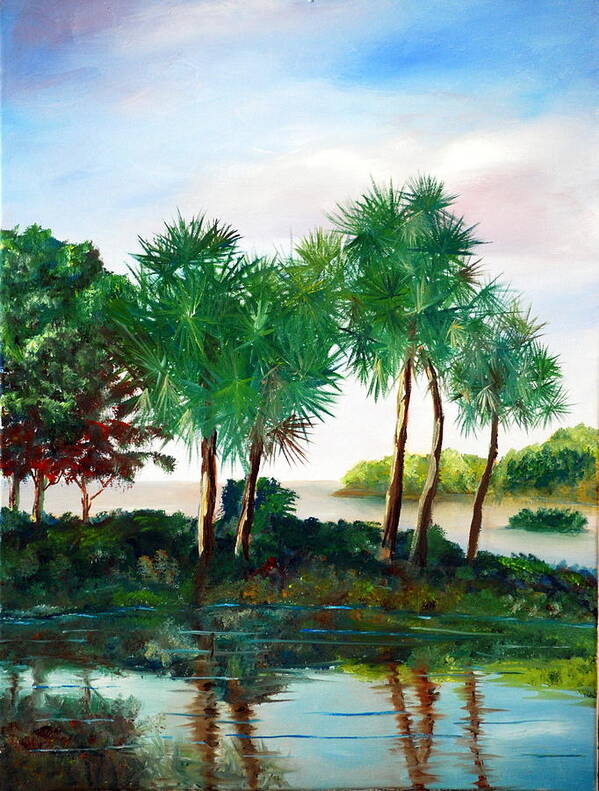 Palms Art Print featuring the painting Isle of Palms by Phil Burton