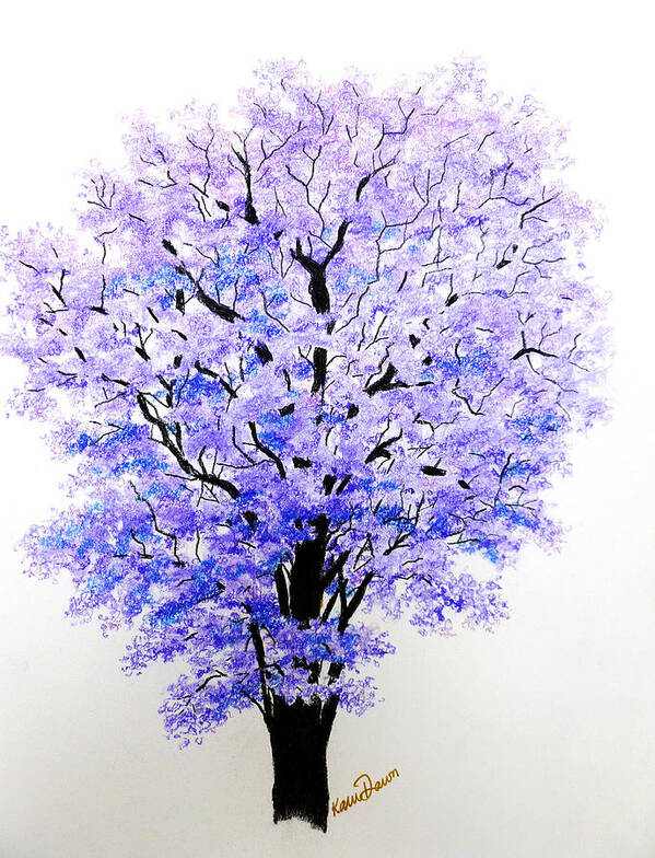 Jacaranda Tree Art Print featuring the pastel Jacaranda Time by Karin Dawn Kelshall- Best