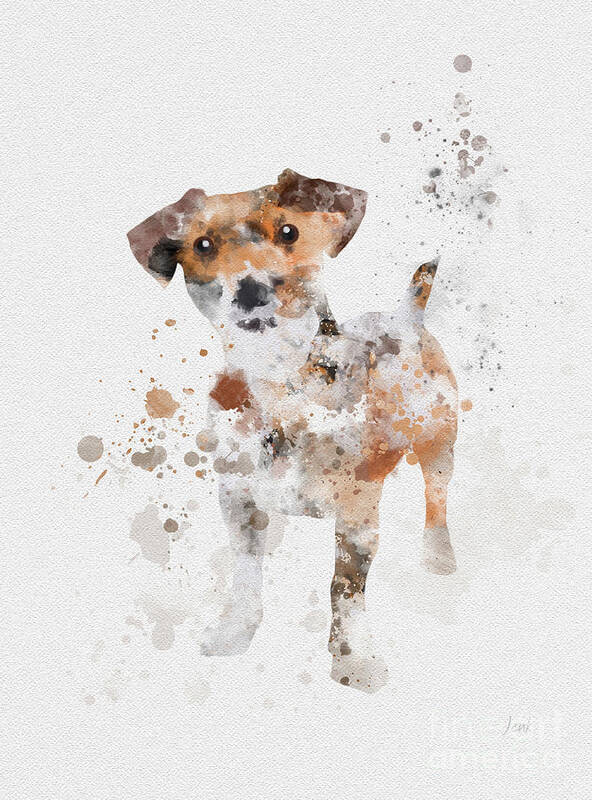 Jack Russell Art Print featuring the mixed media Jack Russell Terrier by My Inspiration