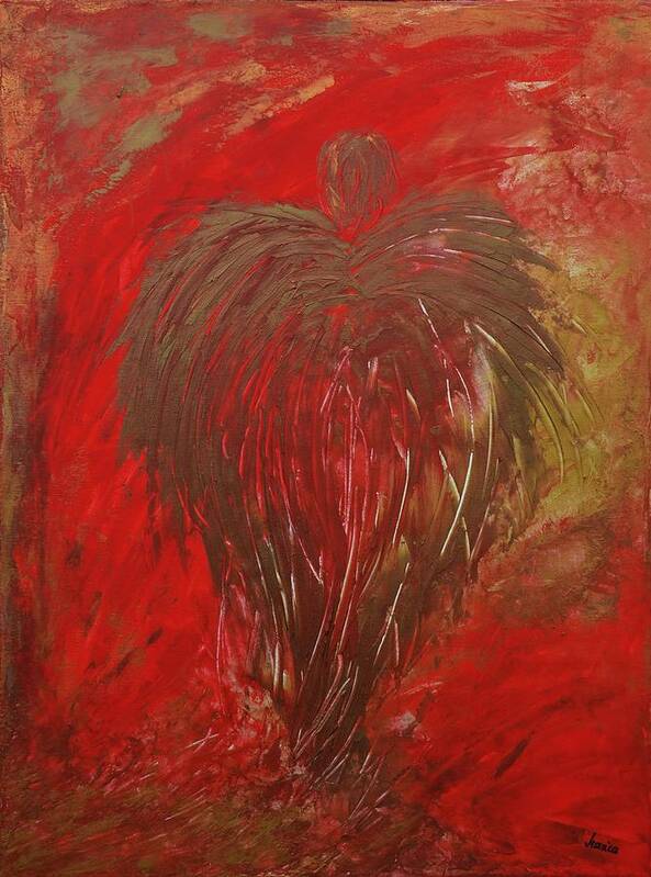 Jaded Angel Art Print featuring the painting Jaded Angel by Marianna Mills
