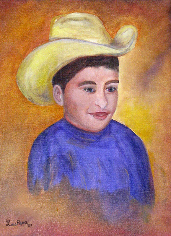 Portrait Art Print featuring the painting Juan, 16x20, oil, '07 by Lac Buffamonti