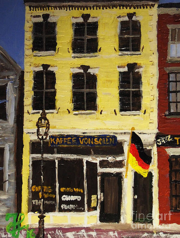 Coffee On The Seacoast #portsmouthnh Art Print featuring the painting Kaffee Vonsolln by Francois Lamothe