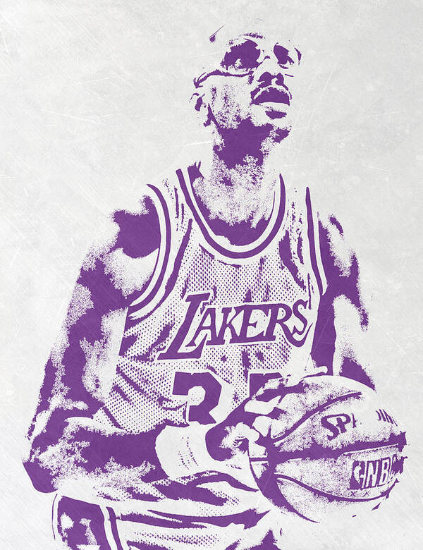 Los Angeles Lakers T Shirt And Poster Sticker by Joe Hamilton - Fine Art  America