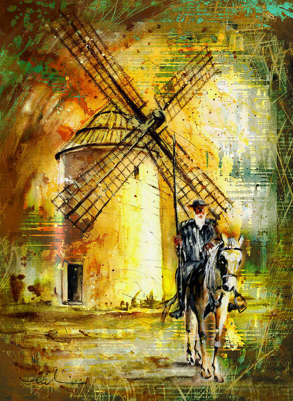 Travel Art Print featuring the painting La Mancha Authentic Madness by Miki De Goodaboom