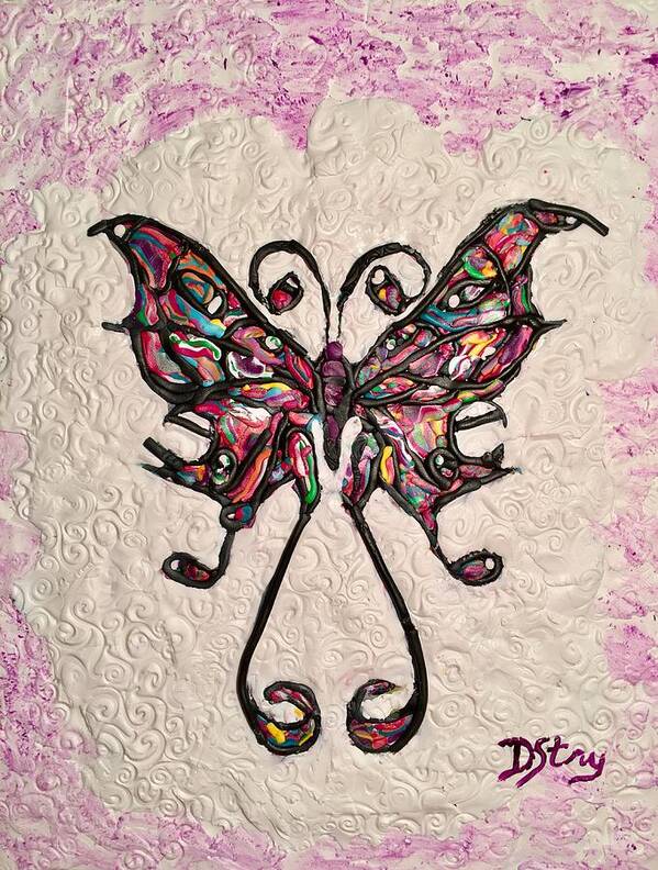 Butterfly Art Print featuring the mixed media Lady T by Deborah Stanley