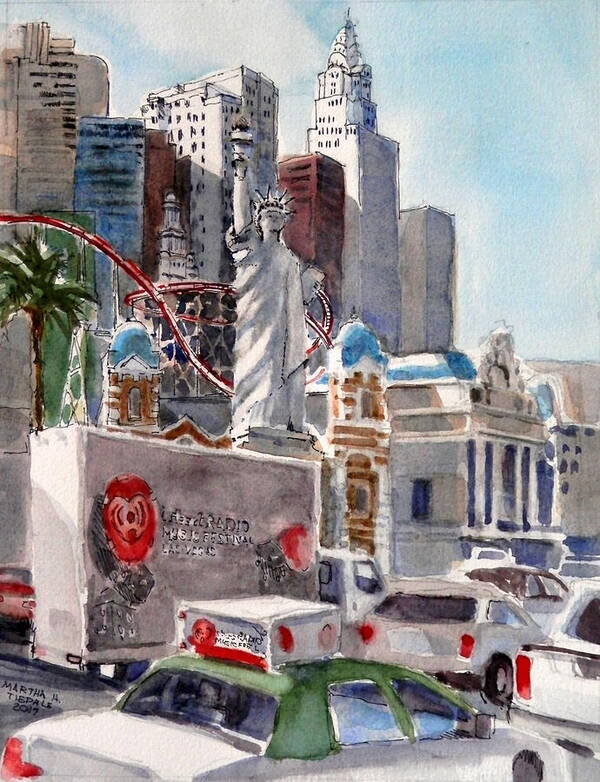 Las Vegas Art Print featuring the painting Las Vegas Liberty by Martha Tisdale