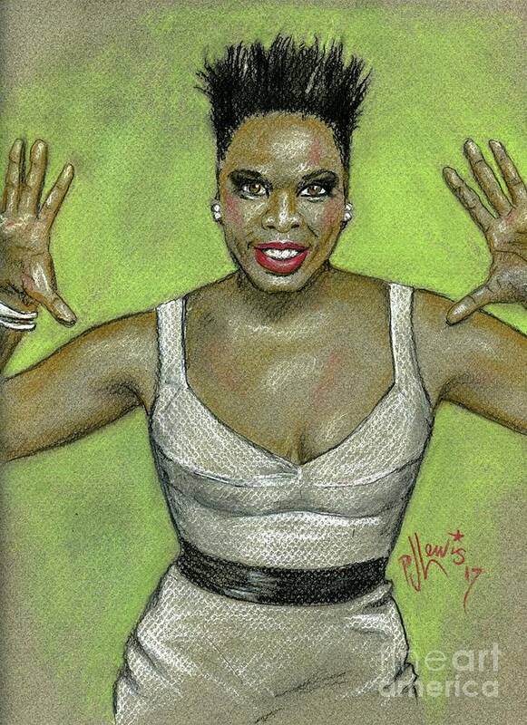 Comedian Art Print featuring the drawing Leslie Jones by PJ Lewis