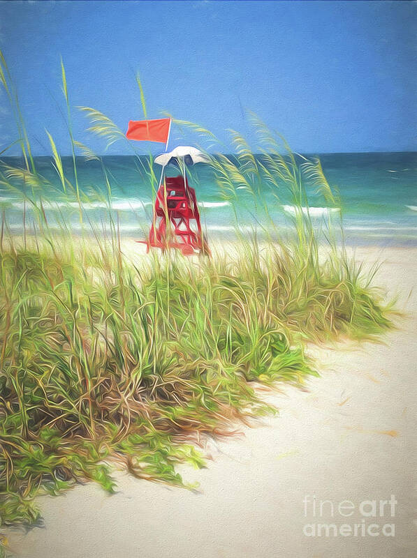 Beach Art Print featuring the photograph Lifeguard Georgia by Linda Olsen