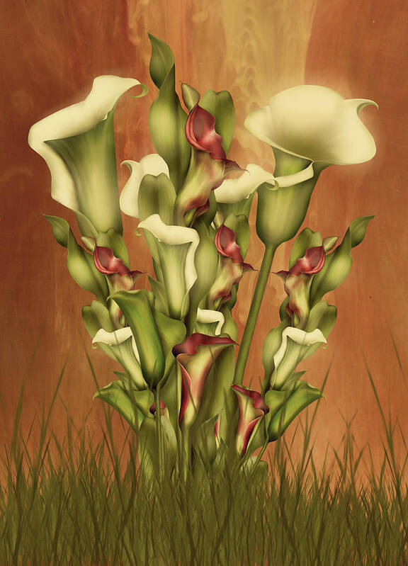 Lily Fantasy By Day Art Print featuring the digital art Lily Fantasy By Day by Georgiana Romanovna