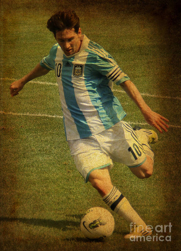 Lee Dos Santos Art Print featuring the photograph Lionel Andres Messi Argentine Footballer FC Barcelona by Lee Dos Santos