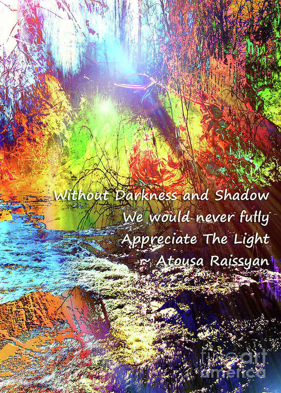 Darkness Art Print featuring the photograph Darkness, Shadow and Light by Atousa Raissyan