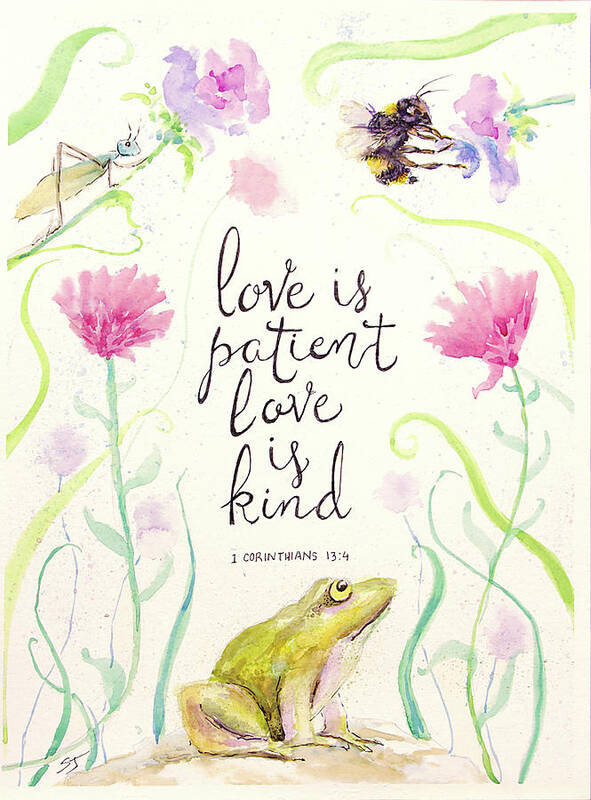 Love Is Patient Art Print featuring the painting Love is Patient by Susan Jenkins