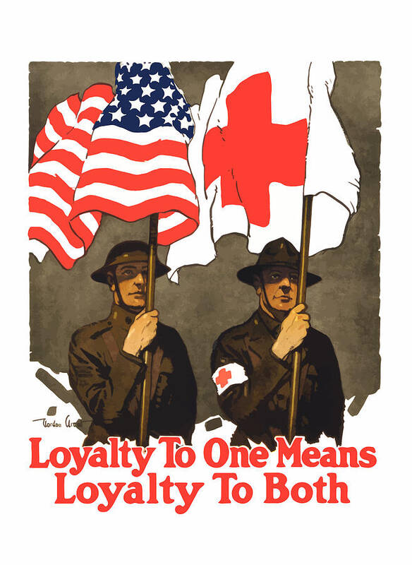 Red Cross Art Print featuring the painting Loyalty To One Means Loyalty To Both by War Is Hell Store