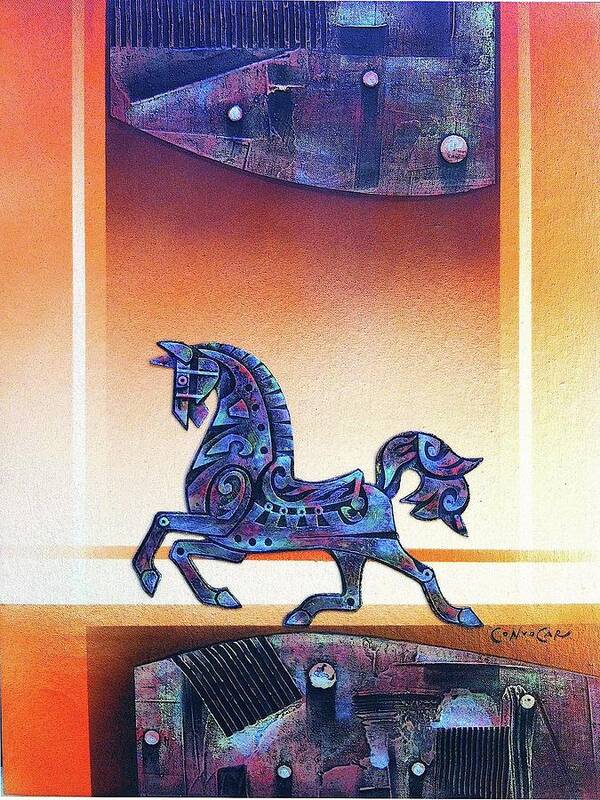Horse Art Print featuring the mixed media Lucky Horse by Buds Convocar