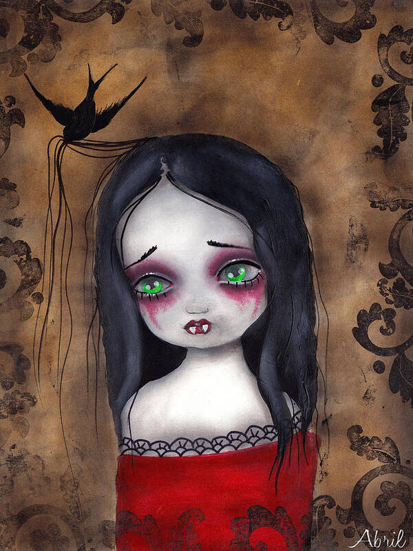 Gothic Art Print featuring the painting Luzie by Abril Andrade
