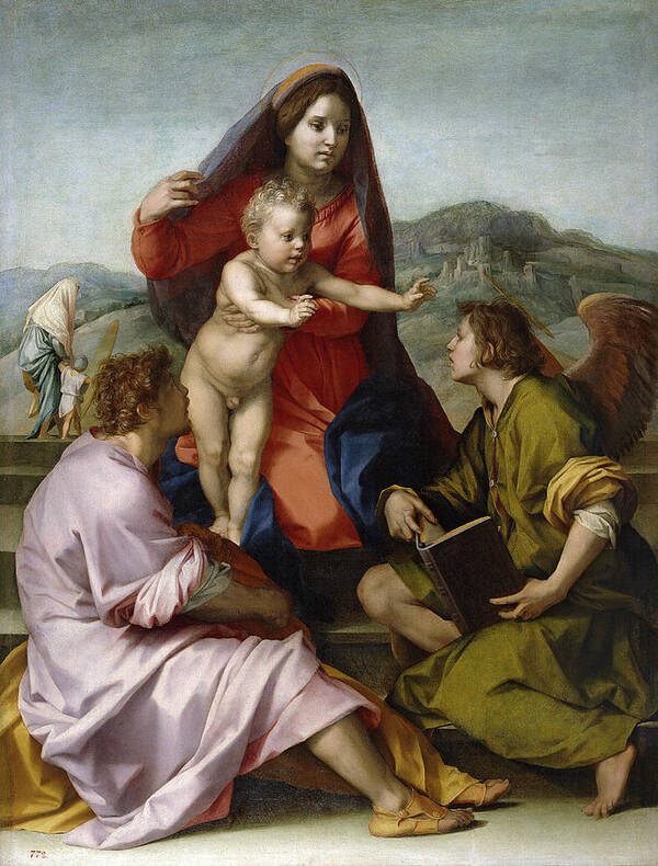Andrea Del Sarto Art Print featuring the painting Madonna della Scala. Virgin of the Stairs by Andrea del Sarto