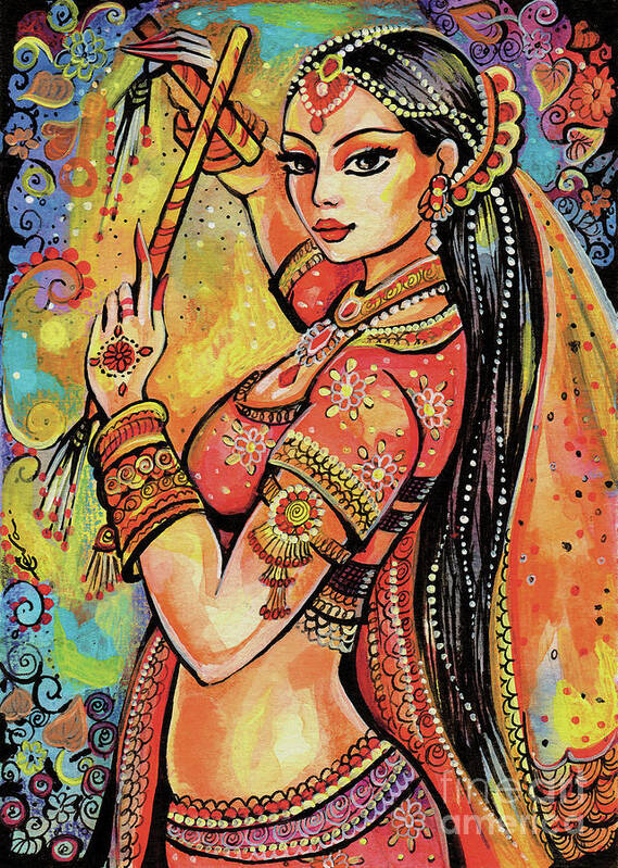 Indian Dancer Art Print featuring the painting Magic of Dance by Eva Campbell