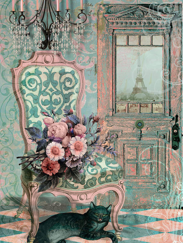 Paris Art Print featuring the painting Marcie in Paris by Mindy Sommers