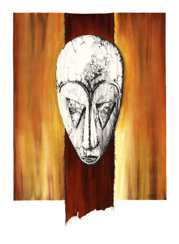 Mask Art Print featuring the mixed media Mask II untitled by Anthony Burks Sr