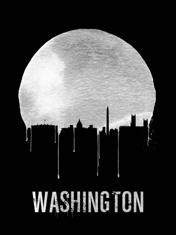 Washington Art Print featuring the digital art Memphis Skyline Black by Naxart Studio